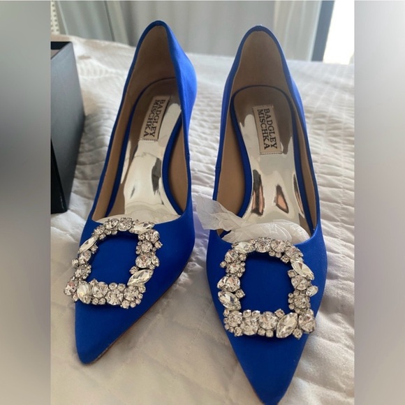 New Badgley Mischka Royal Blue Heels - Picture 2 of 4
